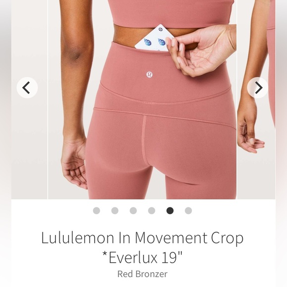 Like new Lululemon Everlux 19” crop red bronzer mauve - Picture 9 of 11